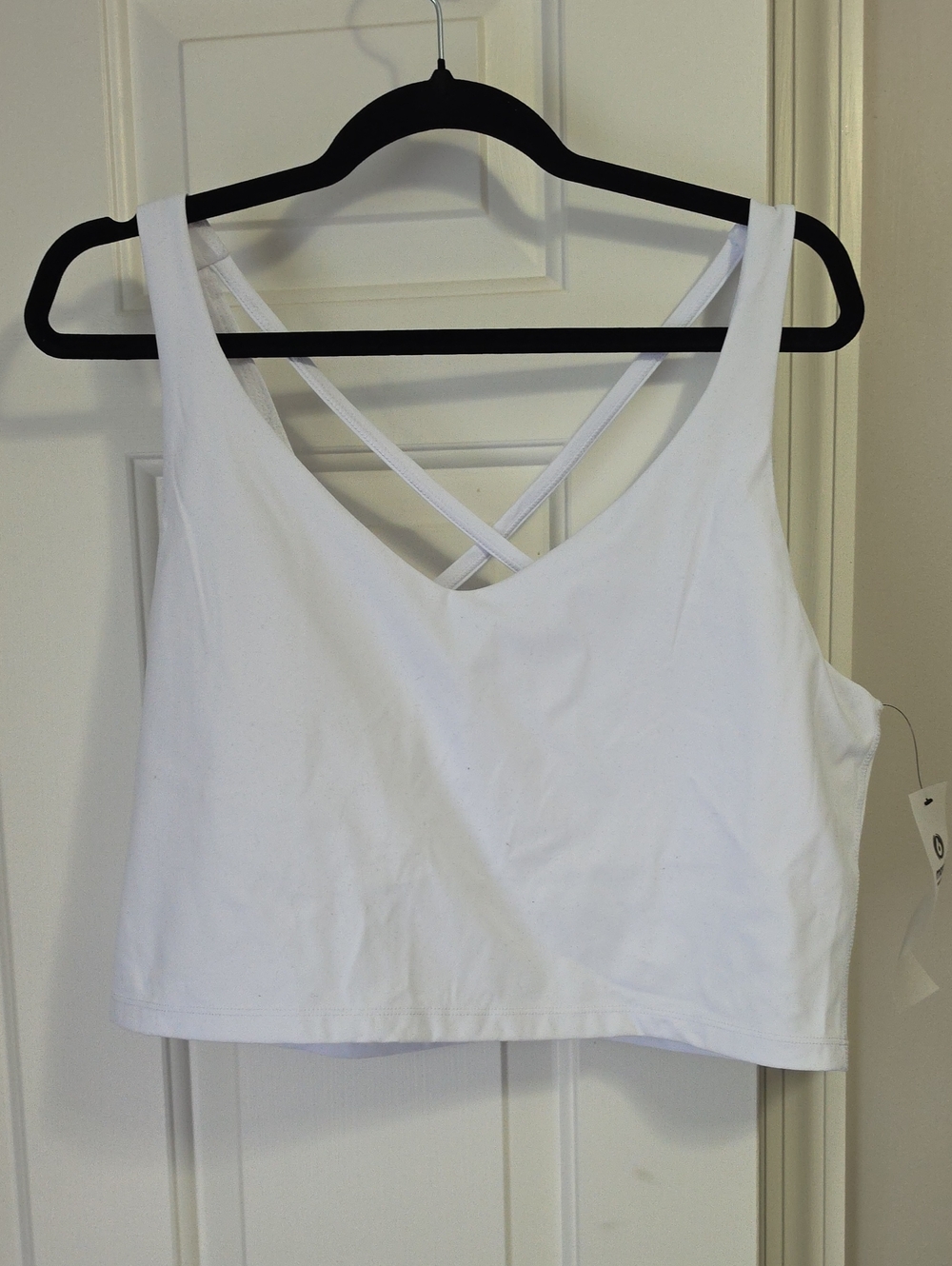 Mono B White Strappy Cropped Tank With Shelf Bra & Pads NWT 3X